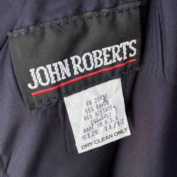 John Roberts Sleeveless Shift Sz11/12 Knee Midnight Blue Back Zip Used Mint - Picture 11 of 12